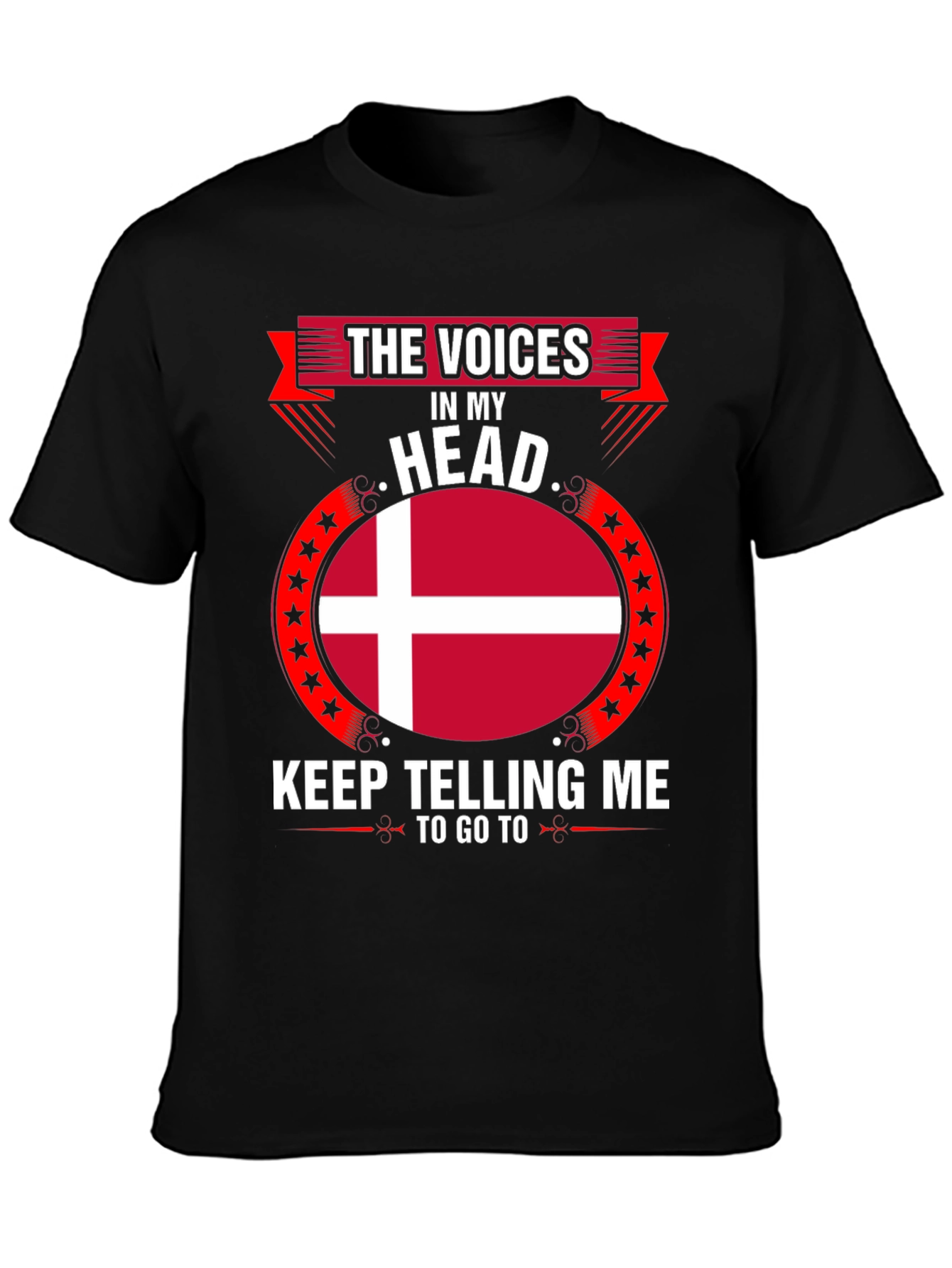 Danish Flag T-Shirt - The Voices in My Head