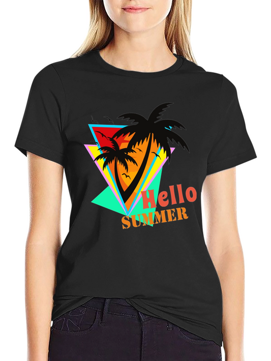 Hello Summer Retro Graphic T-Shirt