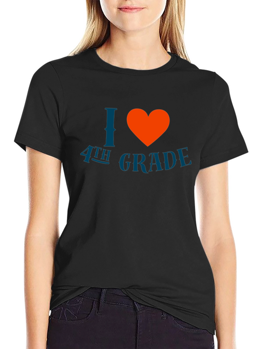 I Love 4th Grade T-Shirt - Black