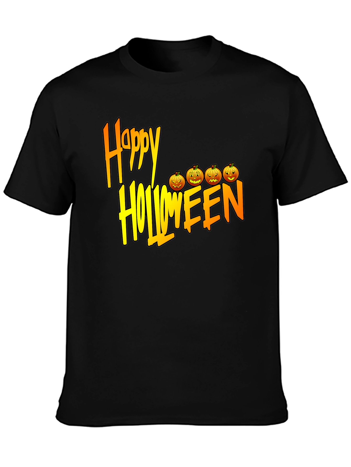 Happy Halloween Black Graphic T-Shirt