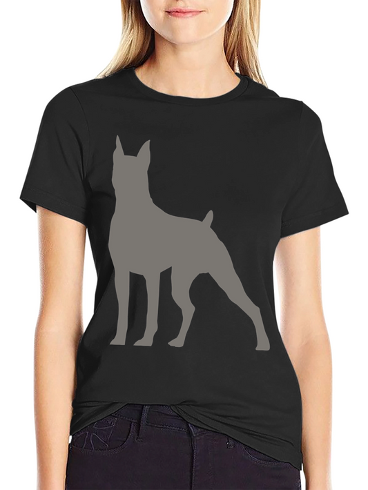 Dog Silhouette Graphic T-Shirt - Black