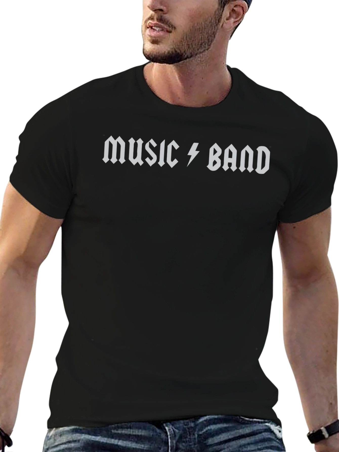 Music Band Graphic Black T-Shirt