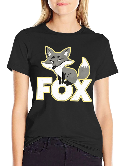 Fox Graphic T-Shirt - Black Cotton Tee