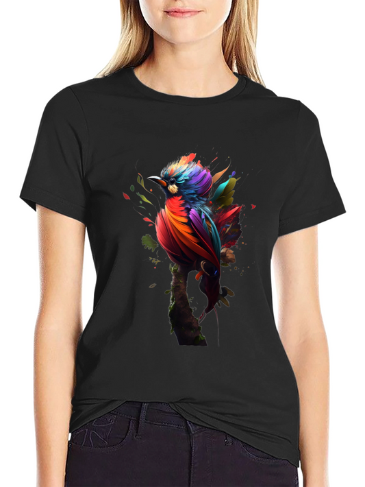 Colorful Bird Graphic Tee - Unique Design