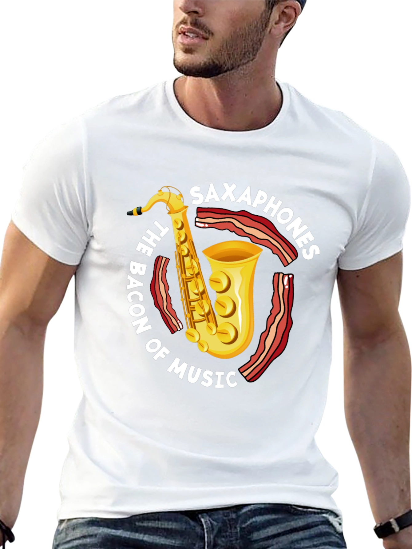 Saxophone & Bacon Music Lover T-Shirt