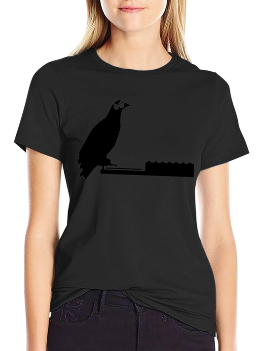 DJ Pigeon Graphic Tee - Black Cotton T-Shirt