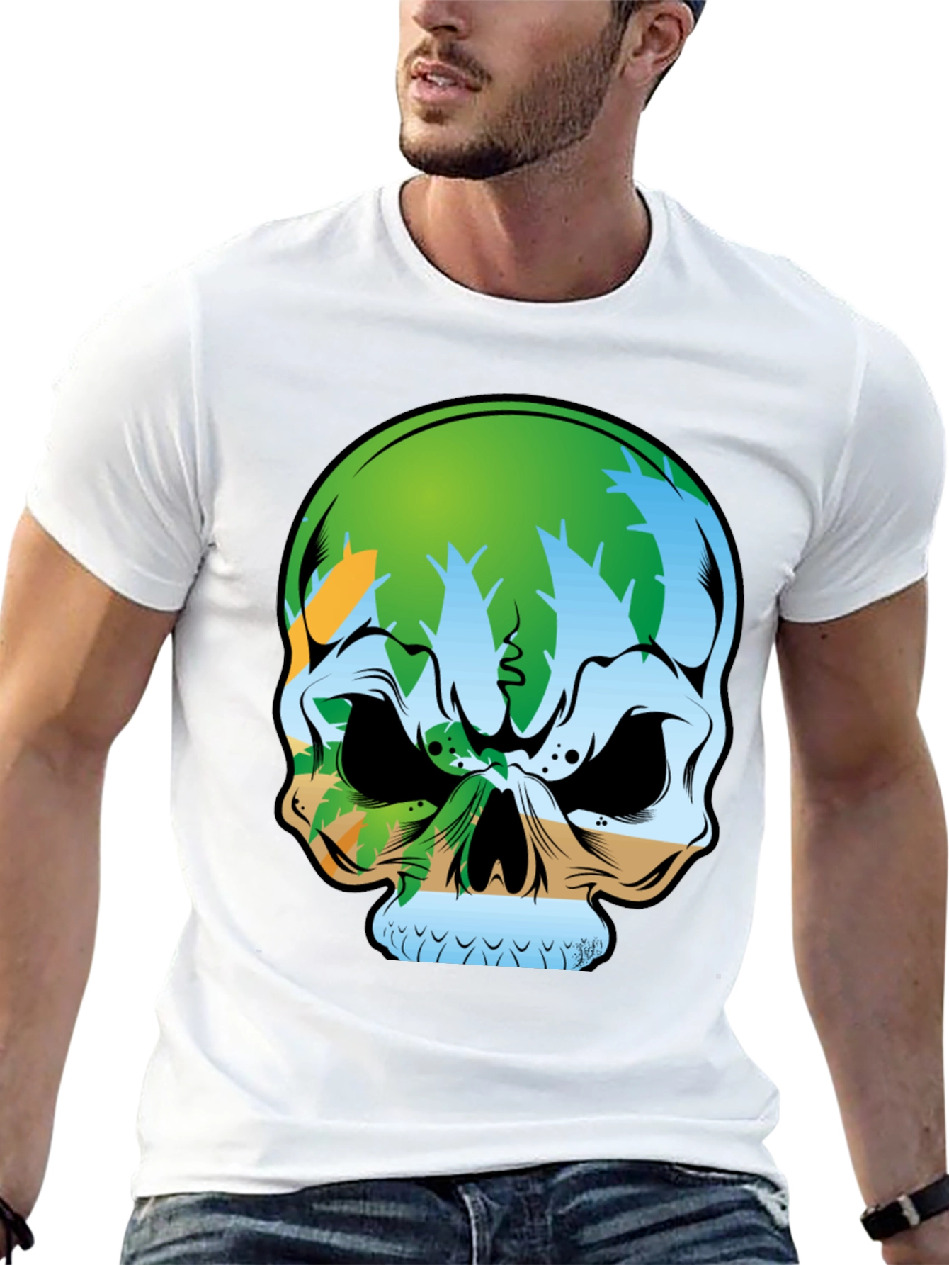 Tropical Skull Graphic Tee - Island Vibes