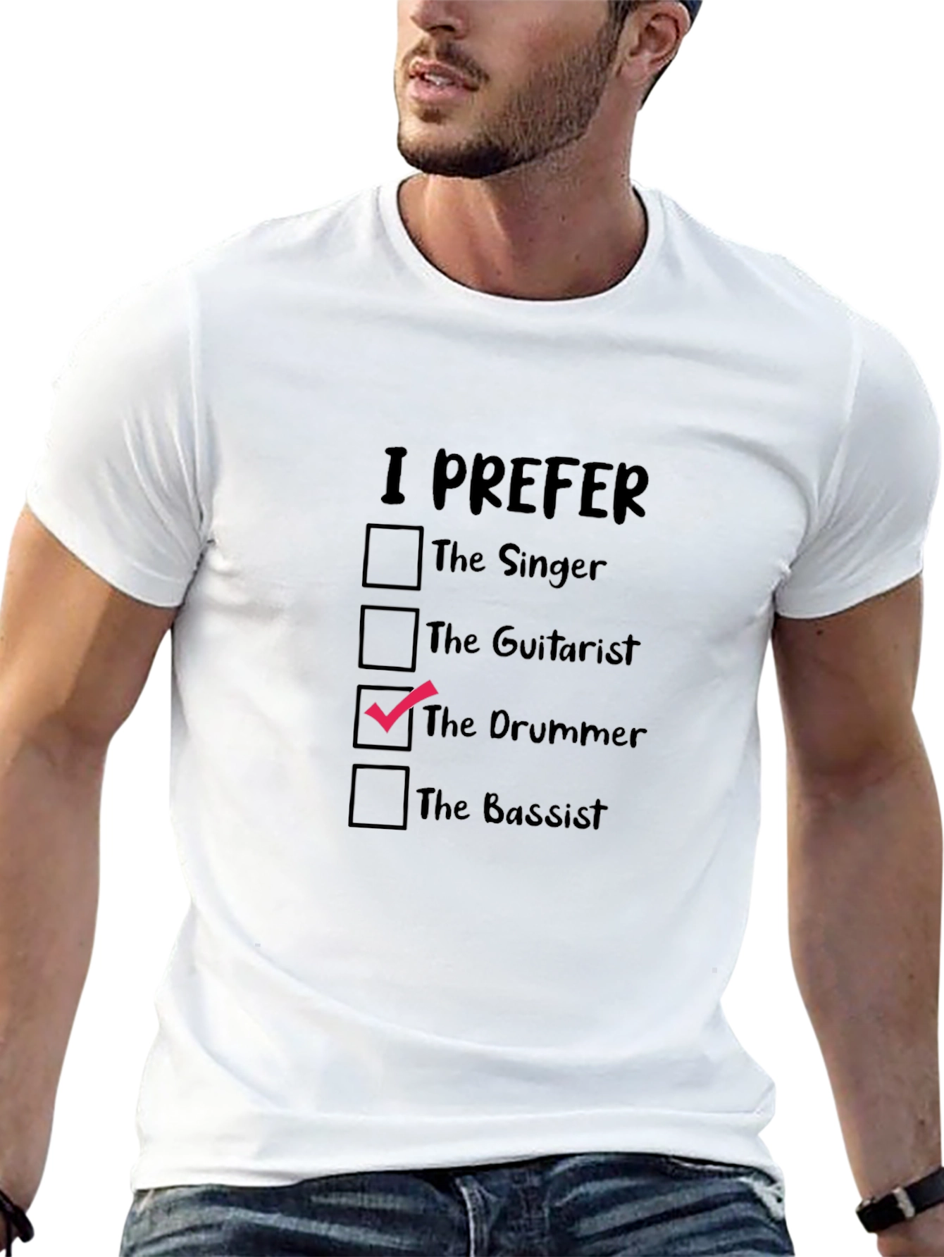 I Prefer The Drummer Black T-Shirt