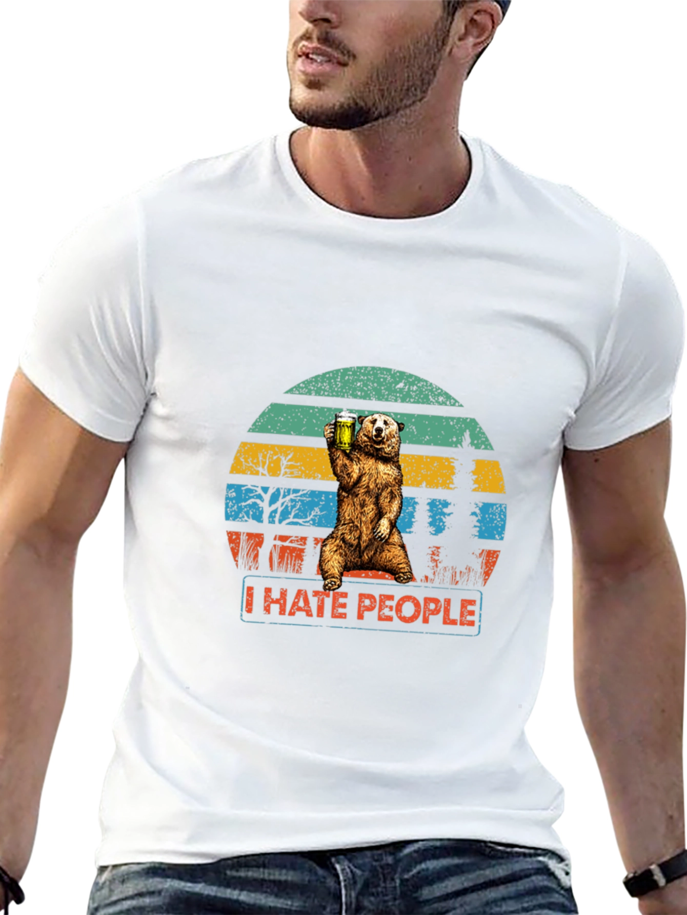 I Hate People Bear Beer T-Shirt