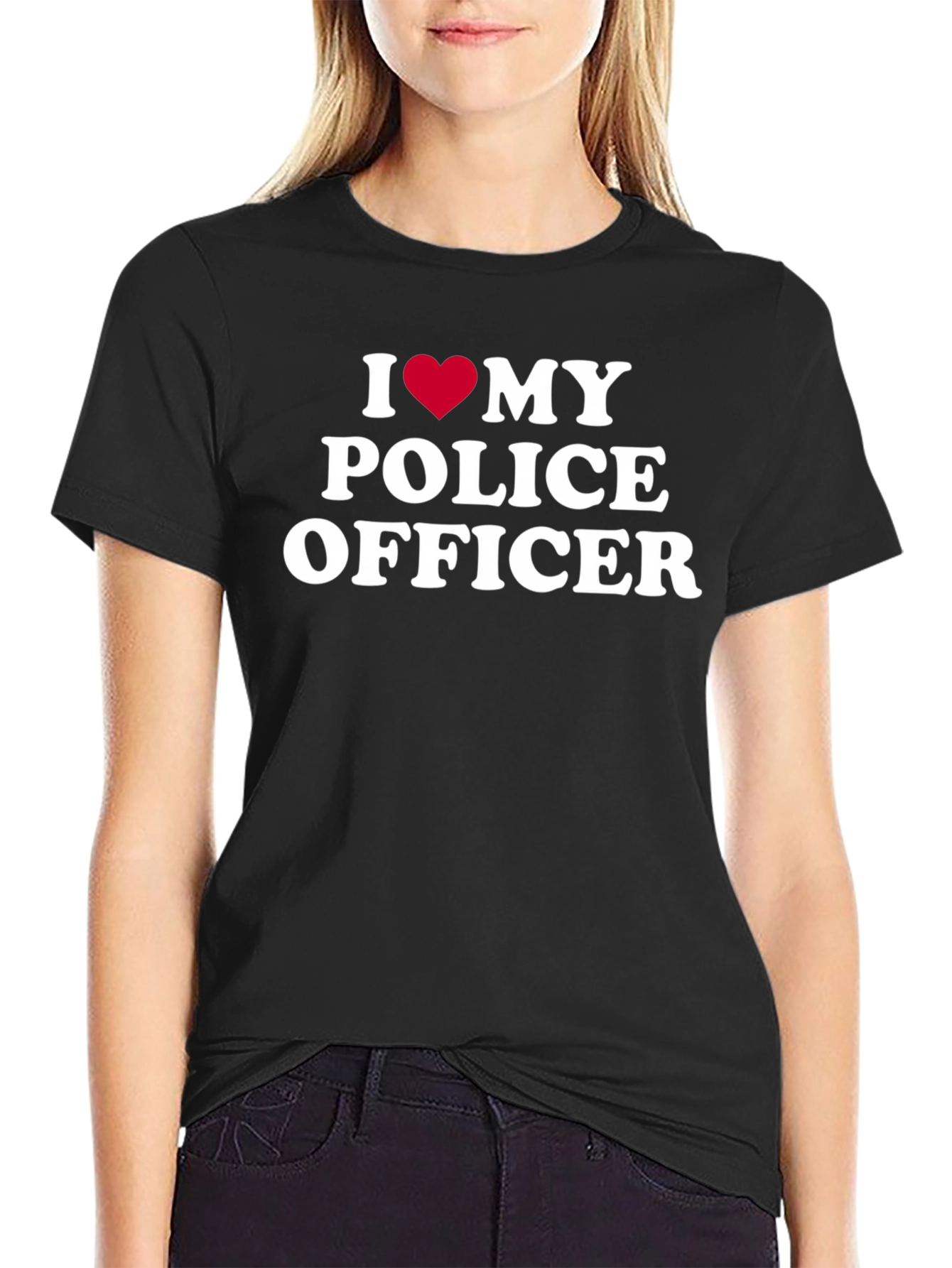 I Heart My Police Officer Graphic T-Shirt