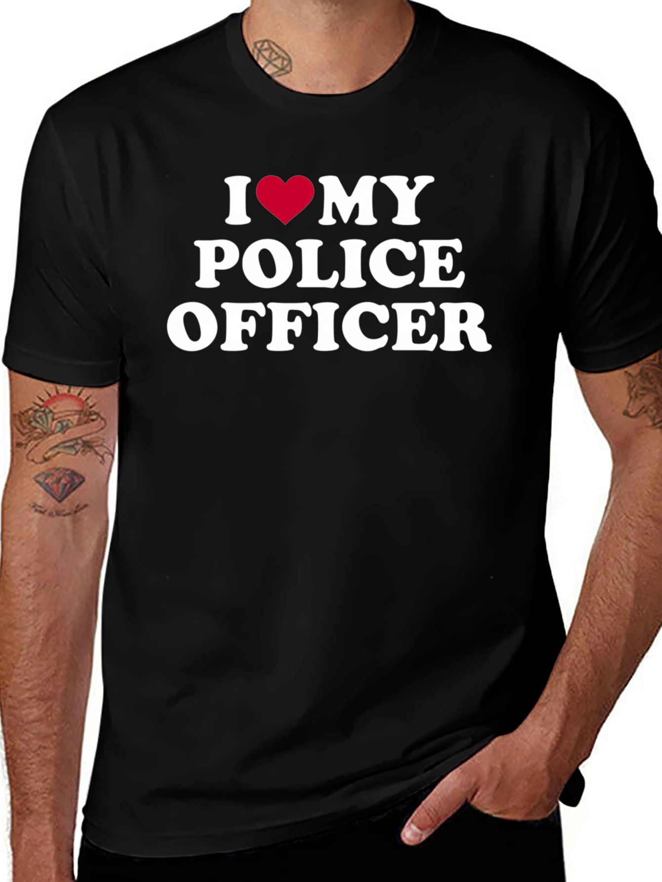I Heart My Police Officer Graphic T-Shirt