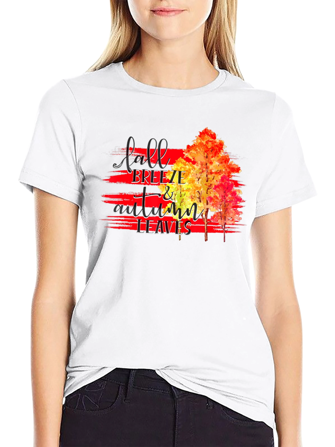 Fall Breeze & Autumn Leaves Graphic T-Shirt