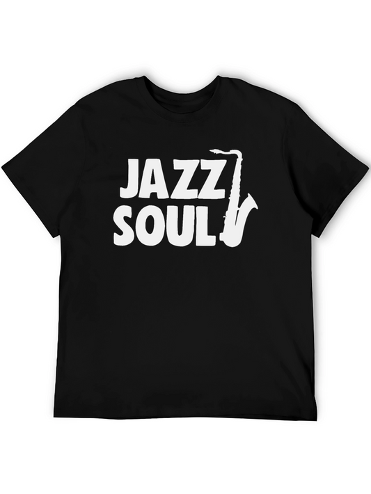 Jazz Soul Saxophone Graphic T-Shirt - Black