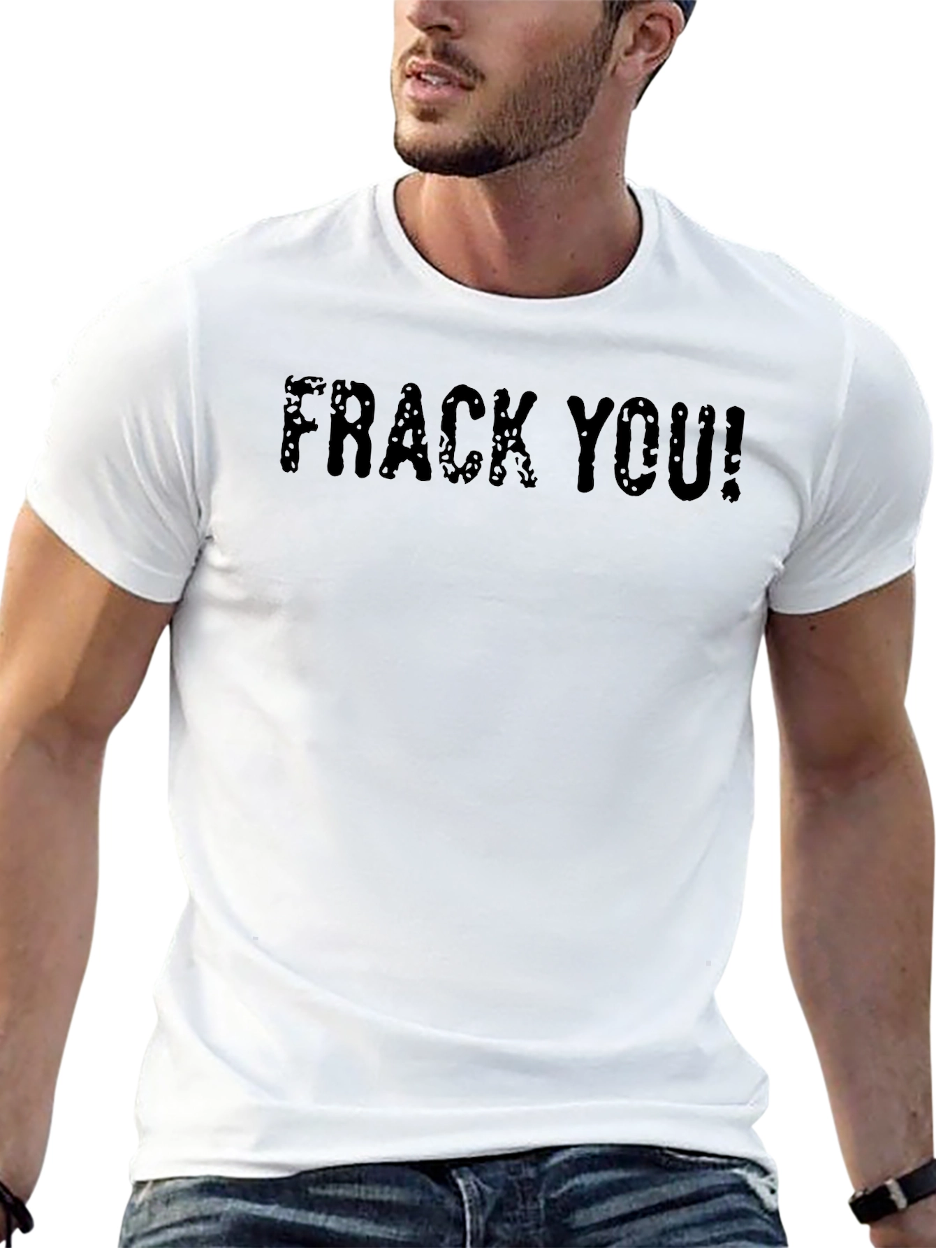 Frack You! Graphic Print T-Shirt - Black