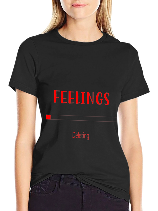Deleting Feelings Graphic Black T-Shirt