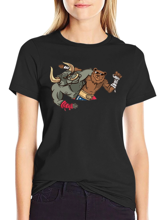 Boxing Bull and Bear Graphic T-Shirt