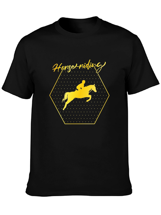 Equestrian Black T-Shirt - Horse Riding Design