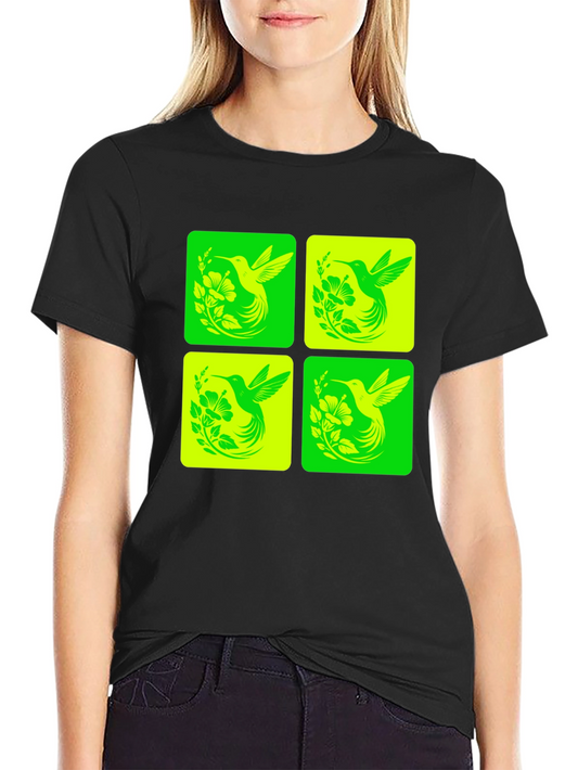 Hummingbird Graphic Tee - Trendy Nature Design