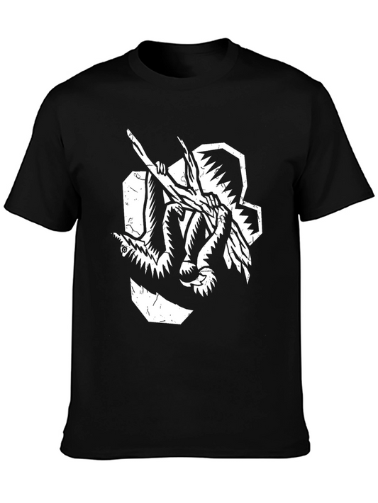 Graphic Black T-Shirt: Unique Monster Art