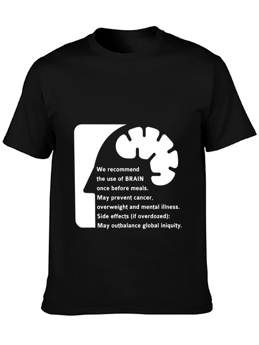 Brain Use Recommendation Graphic Tee - Black