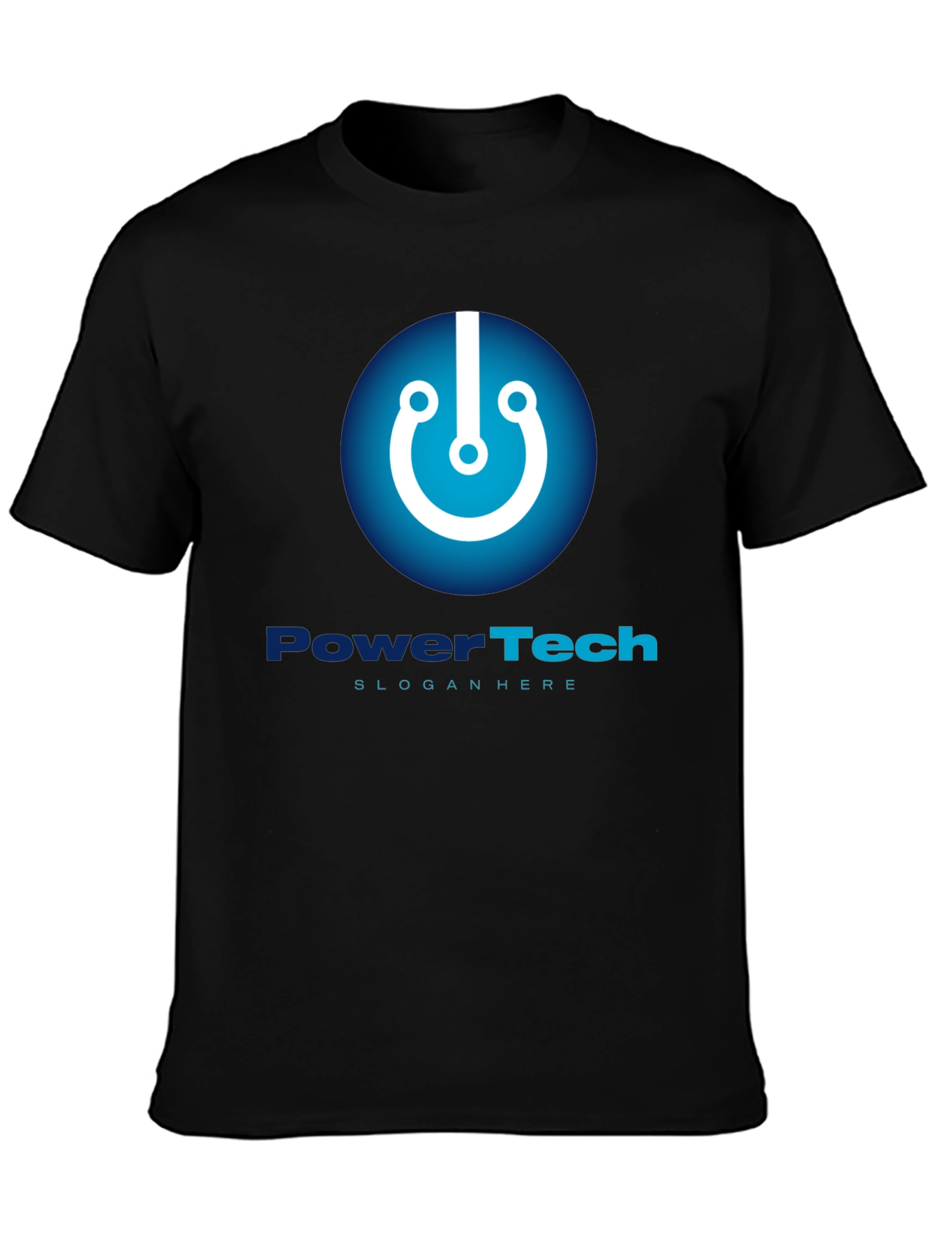 PowerTech Black T-Shirt - Modern Tech Design
