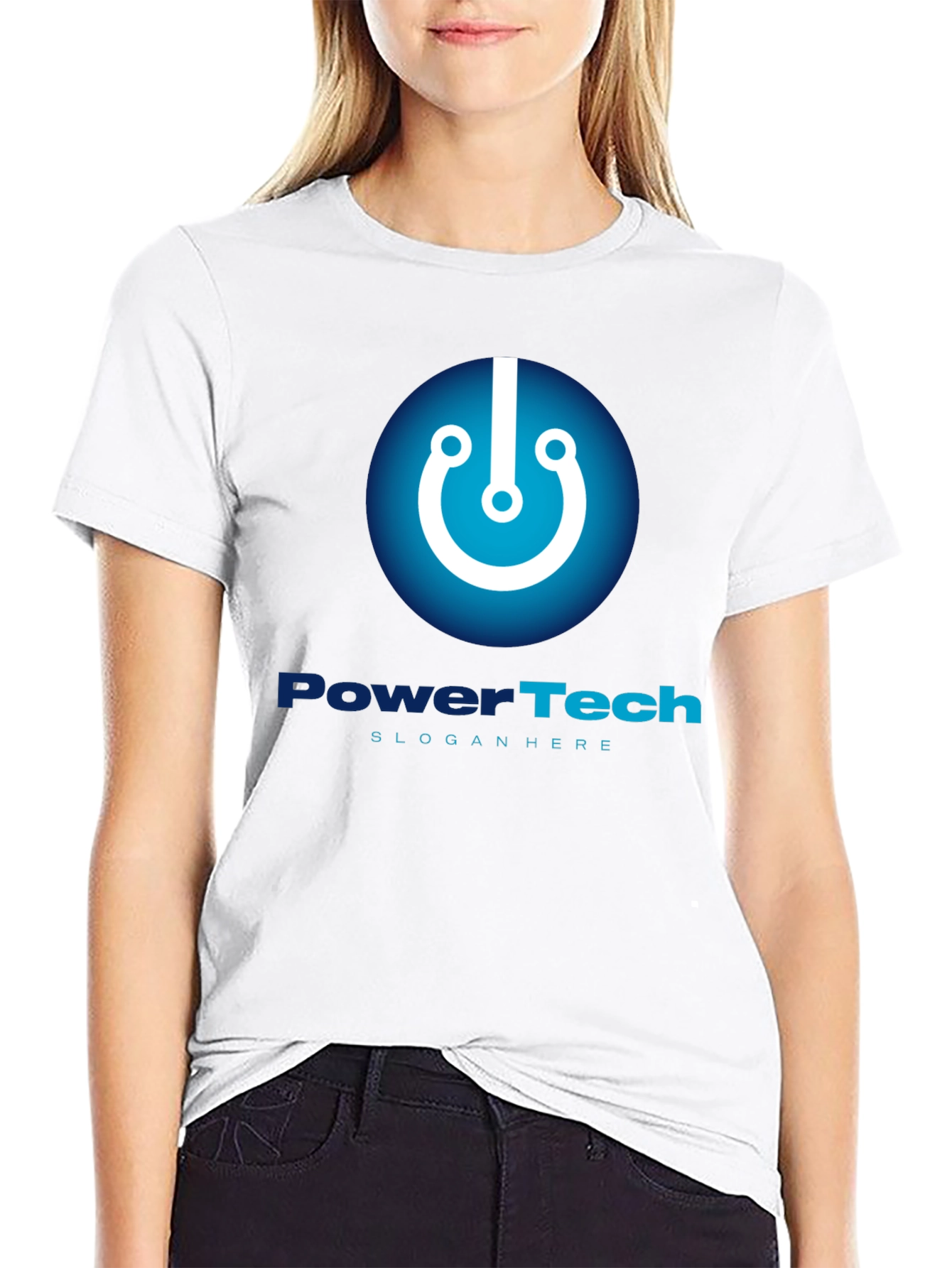 PowerTech Black T-Shirt - Modern Tech Design