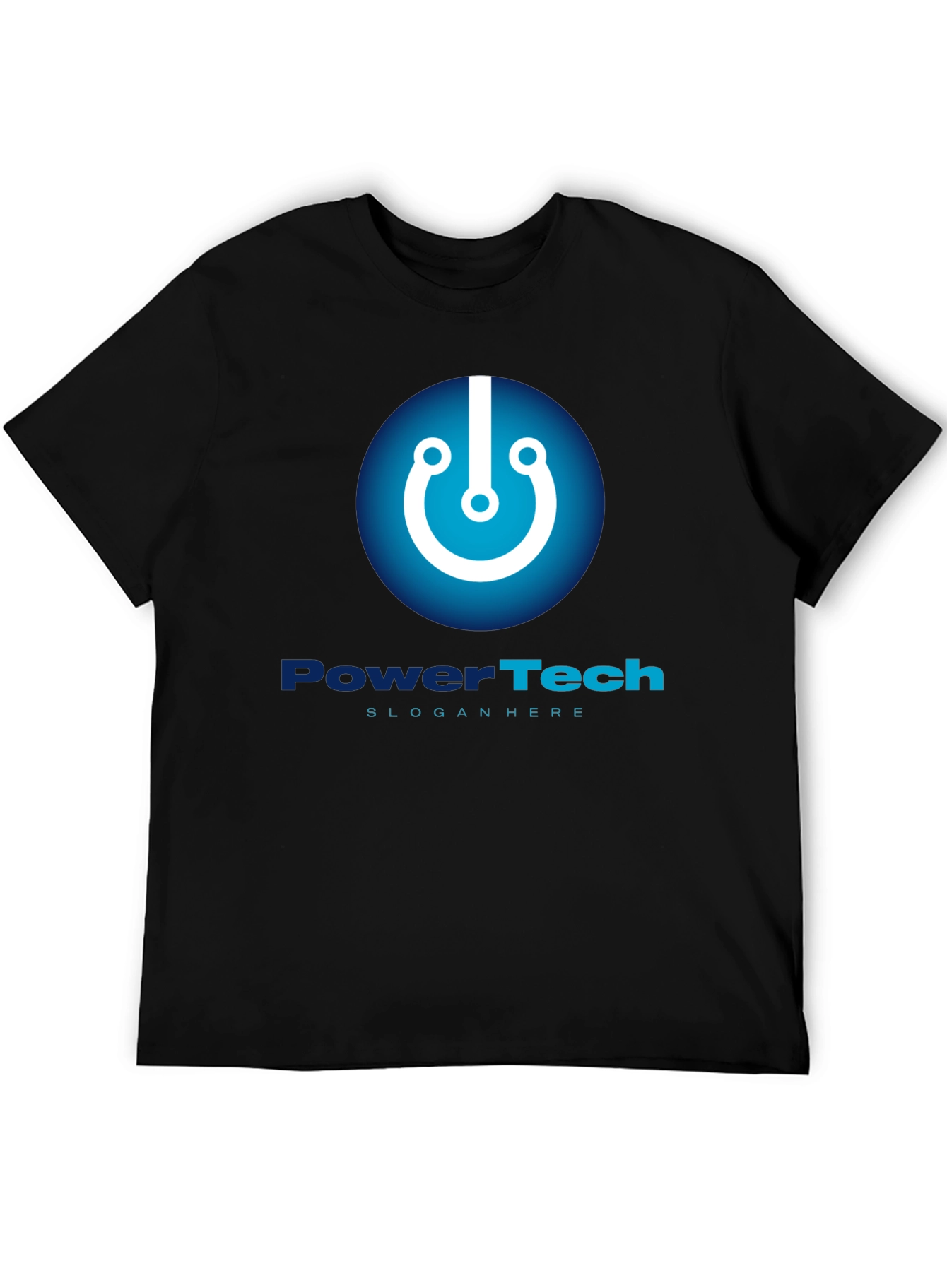 PowerTech Black T-Shirt - Modern Tech Design