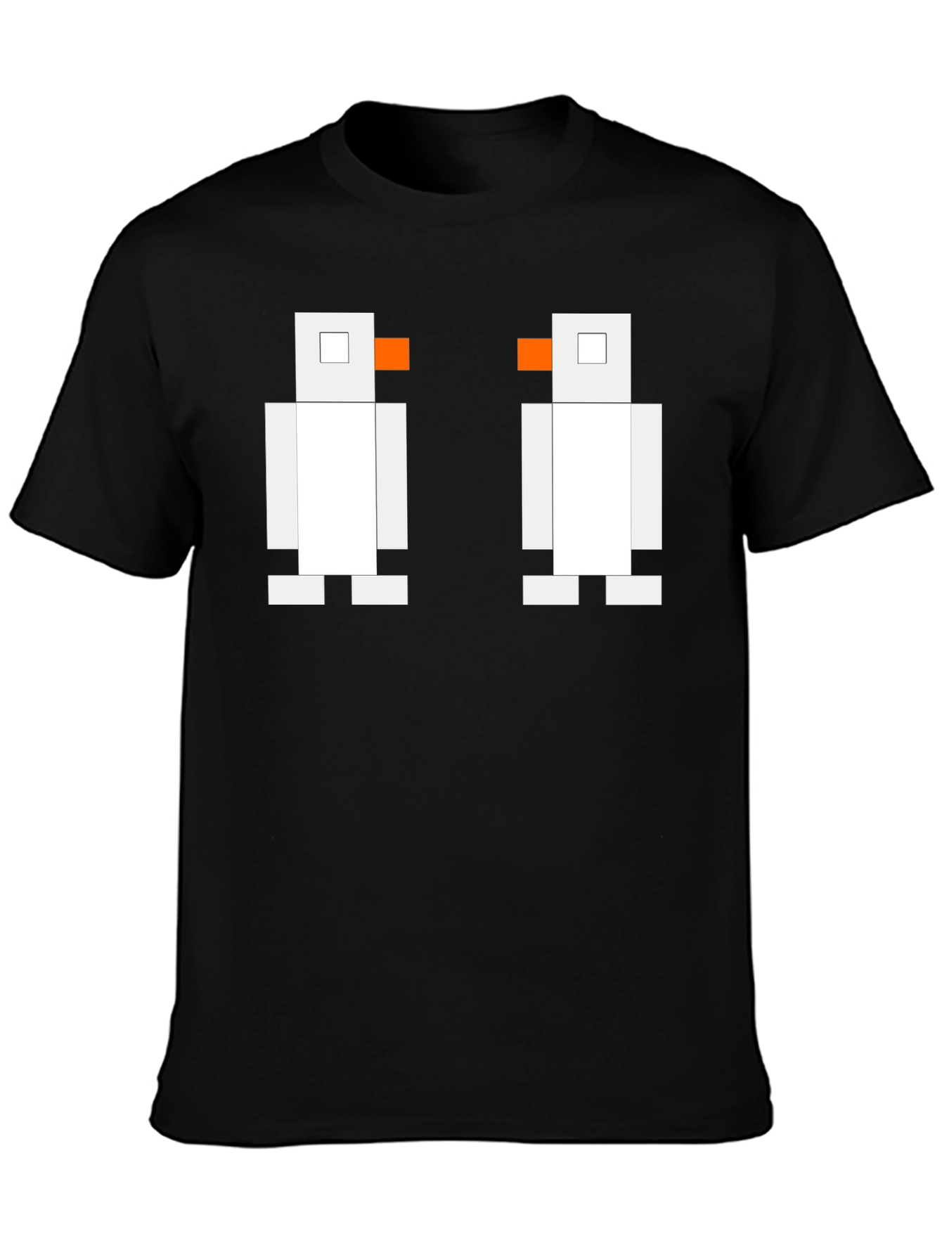Pixelated Penguin Tee - Classic Black Cotton T-Shirt