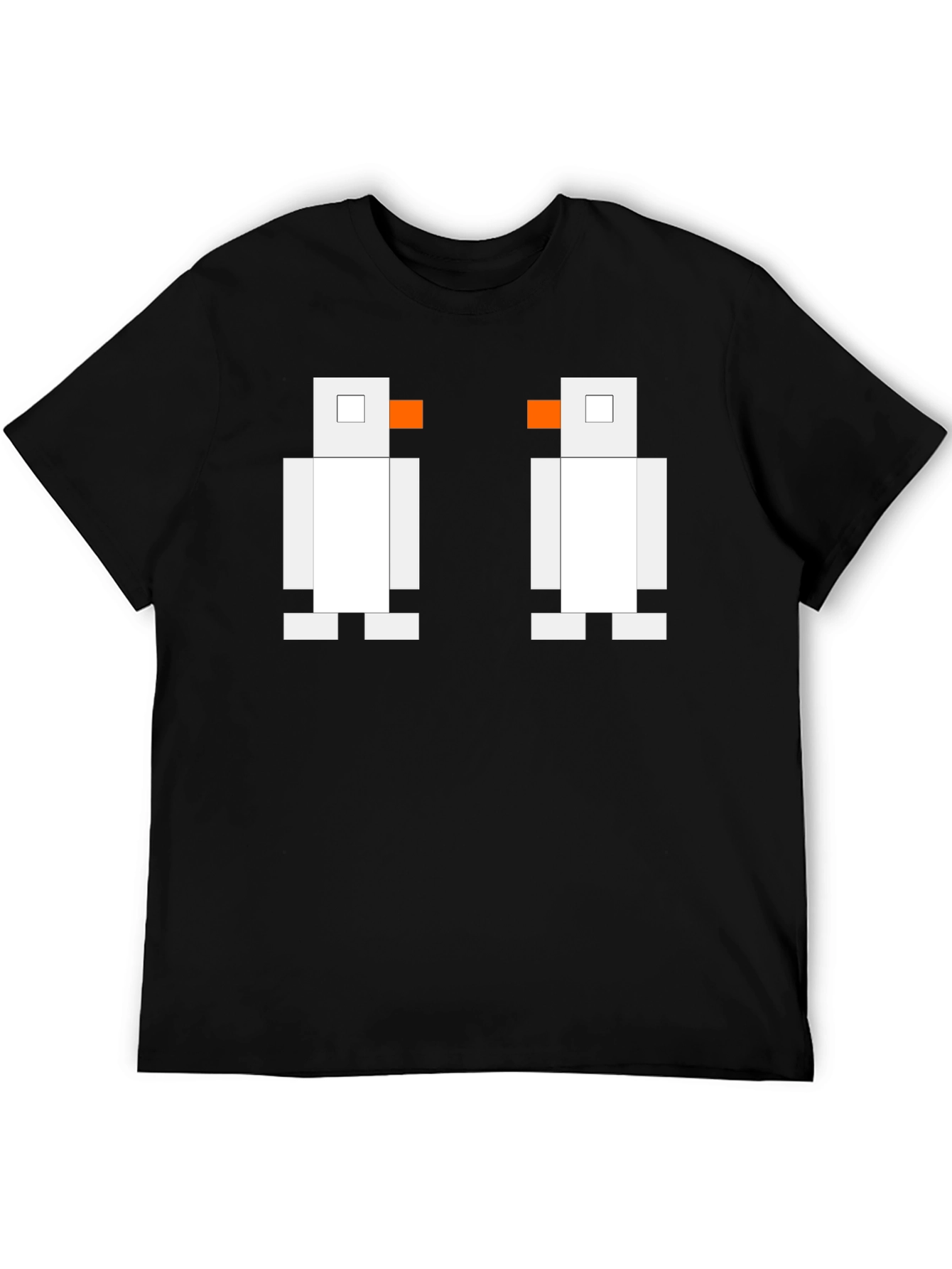 Pixelated Penguin Tee - Classic Black Cotton T-Shirt
