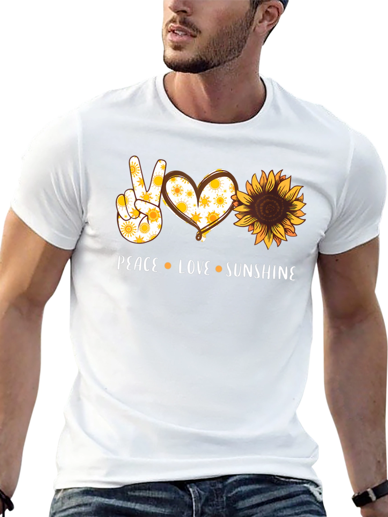 Peace Love Sunshine Graphic Tee - Black Unisex T-Shirt
