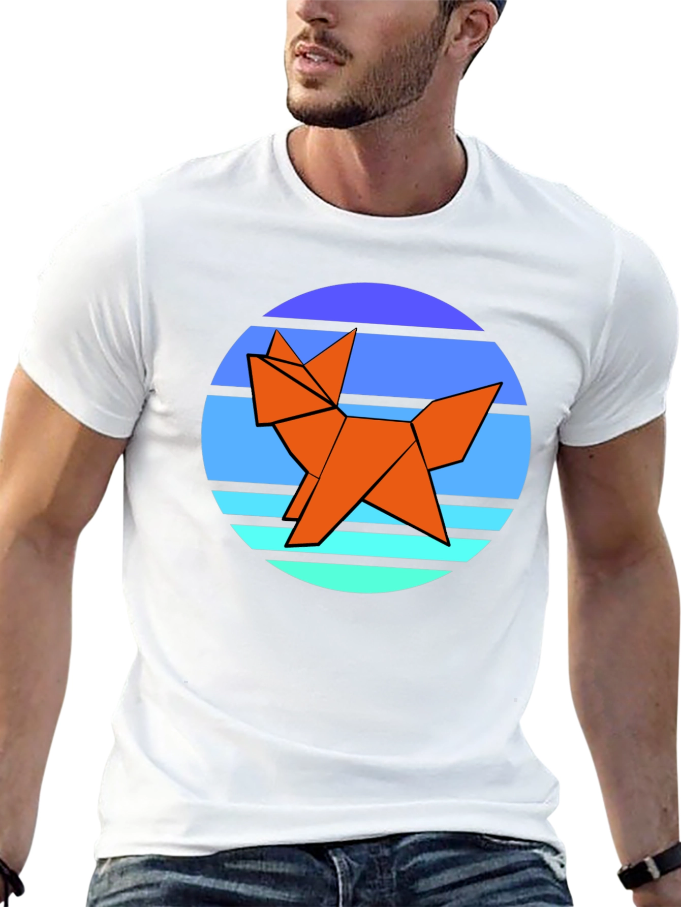 Origami Fox Graphic Tee - Black