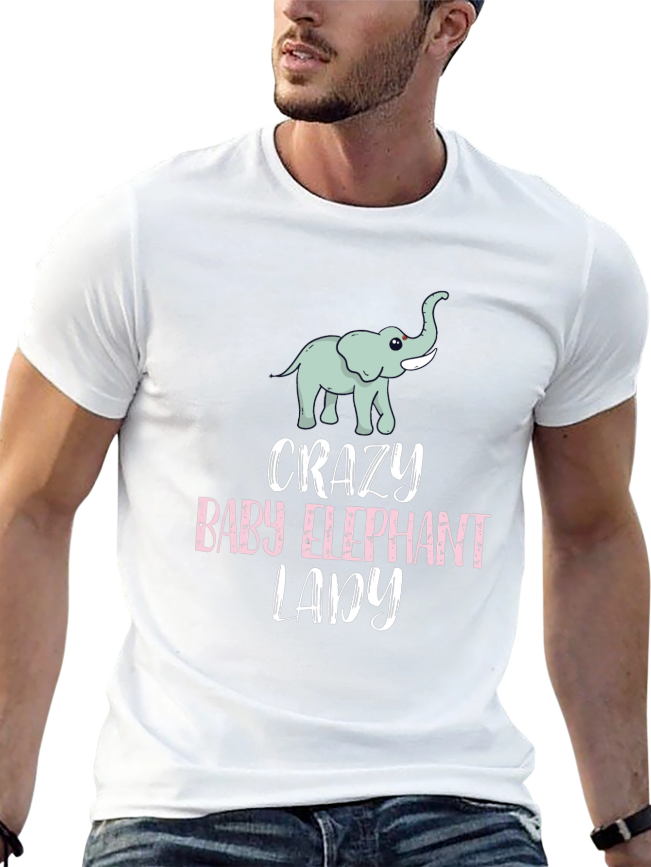 Crazy Baby Elephant Lady T-Shirt