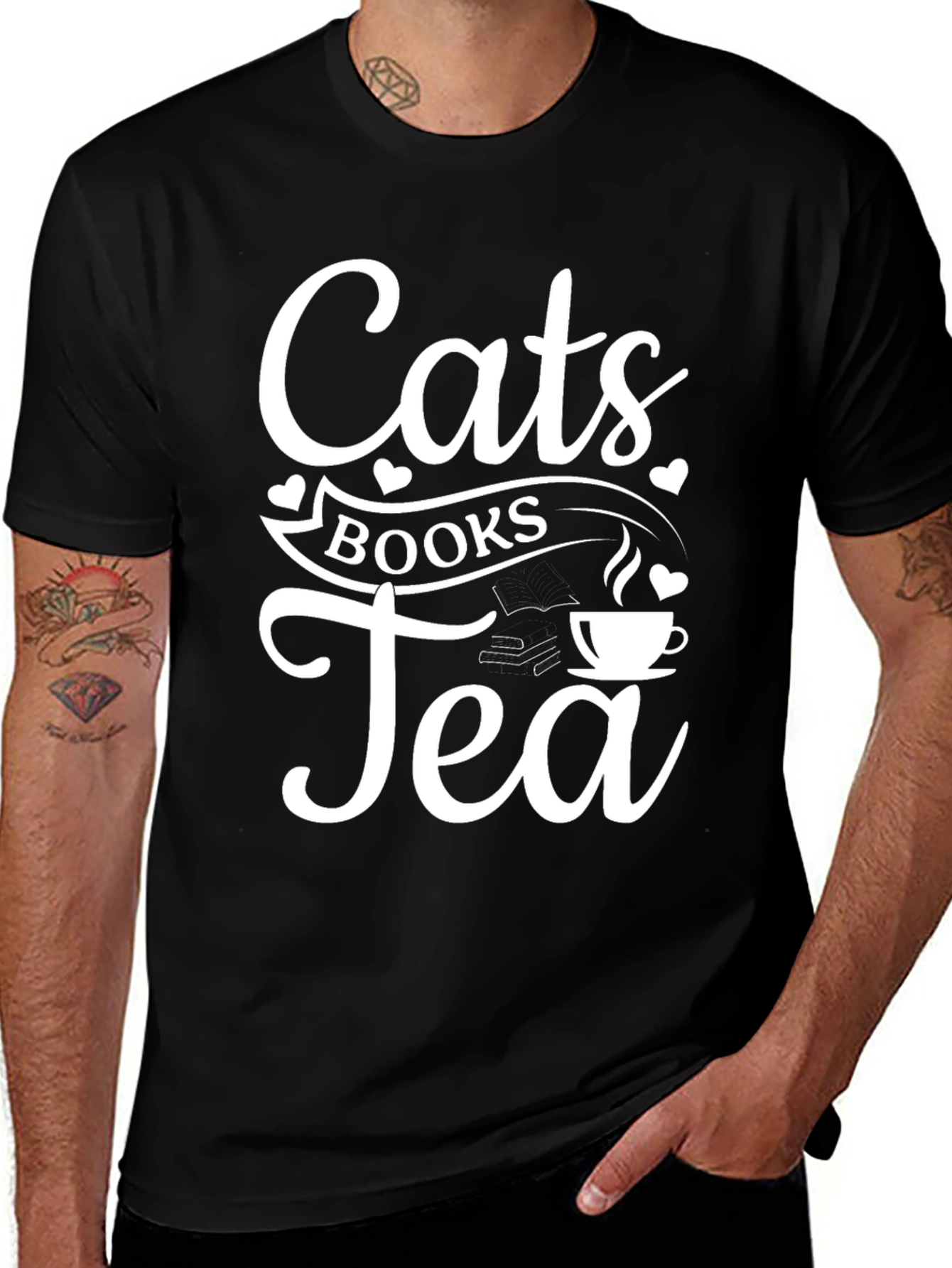 Cats Books Tea T-Shirt - Cozy & Cute