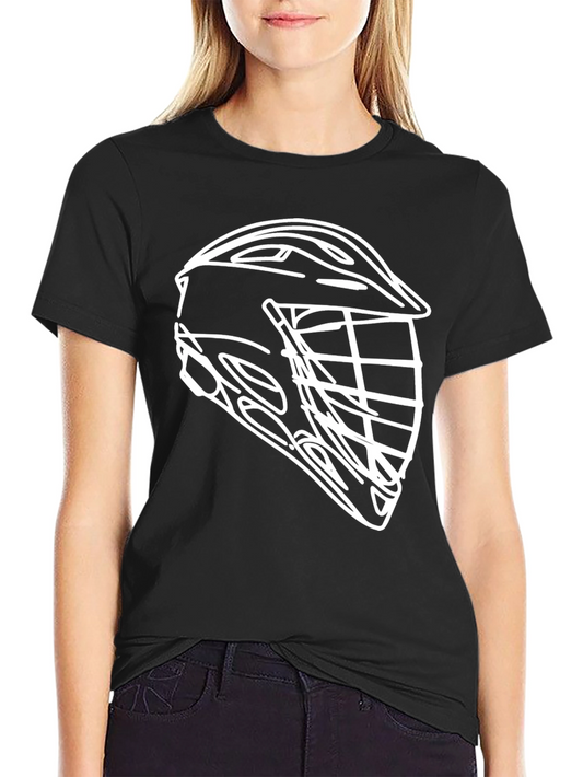 Lacrosse Helmet Outline Graphic Tee - Black