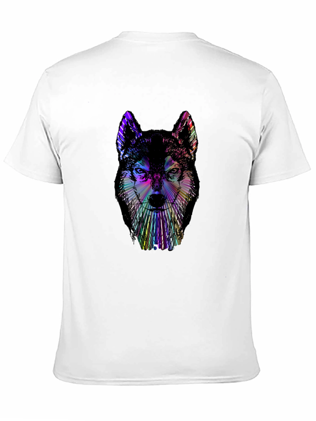 Psychedelic Wolf Graphic Black T-Shirt