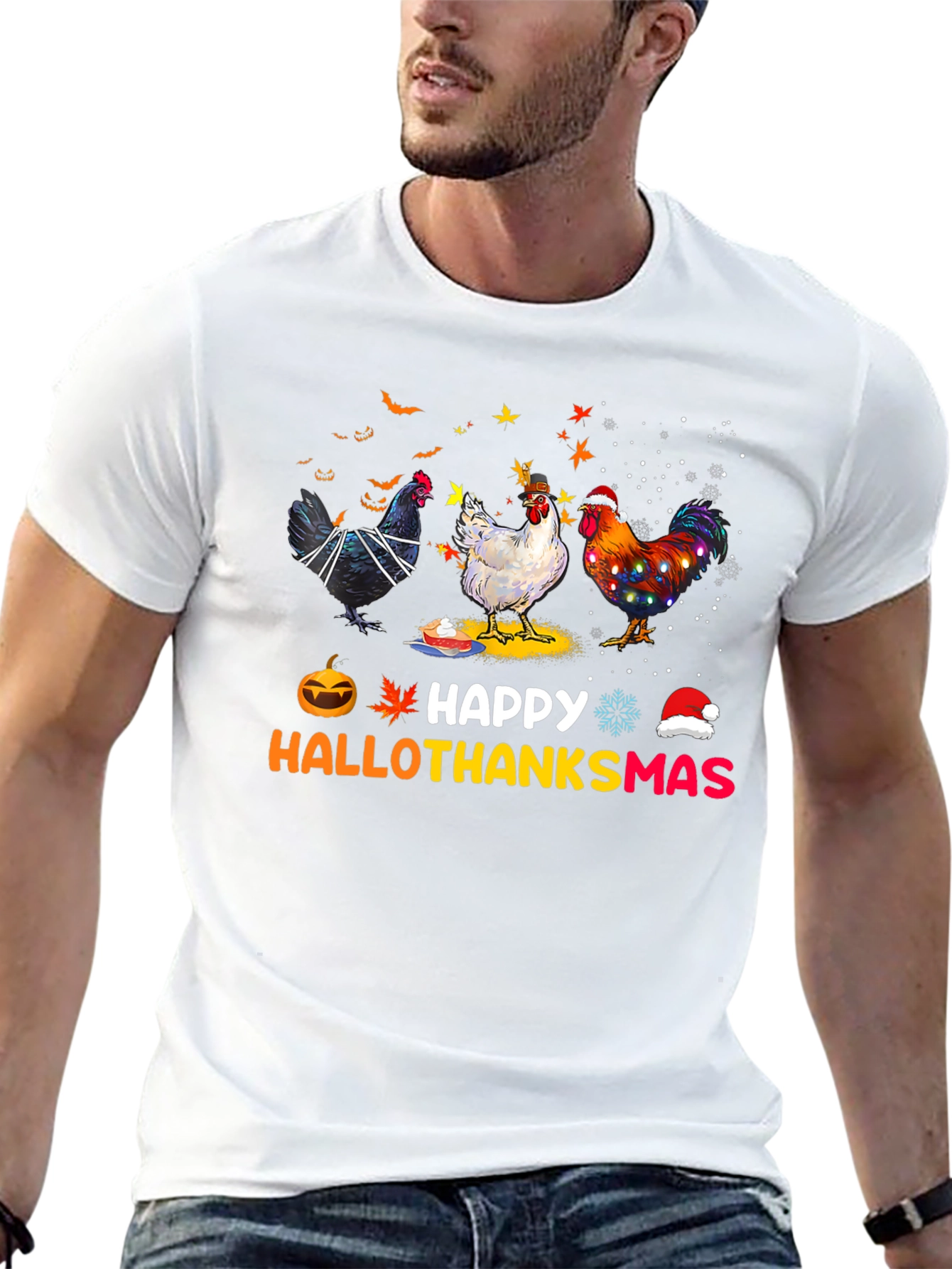 Happy Hallothanksmas Chicken T-Shirt