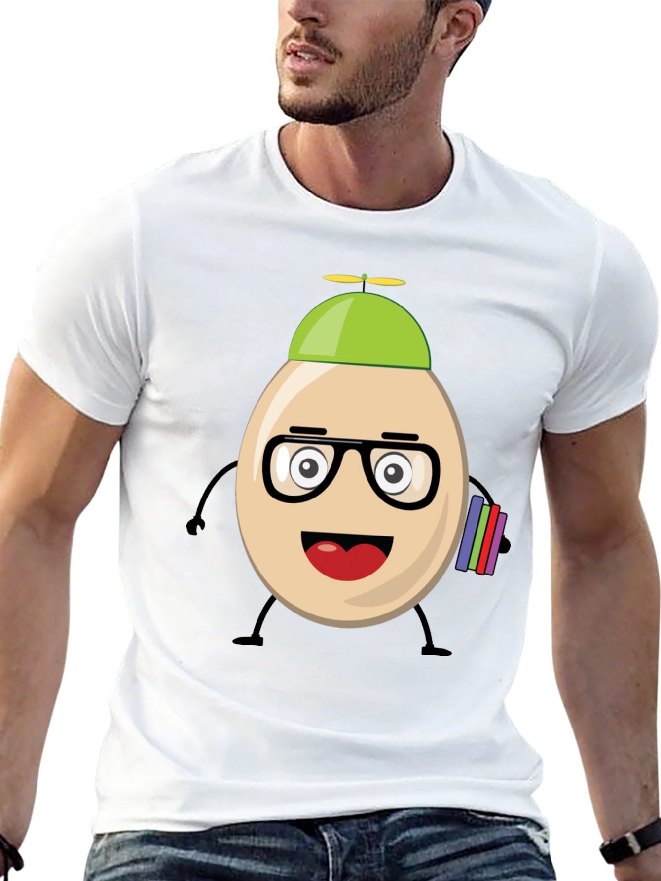 Funny Egg Nerd Graphic T-Shirt