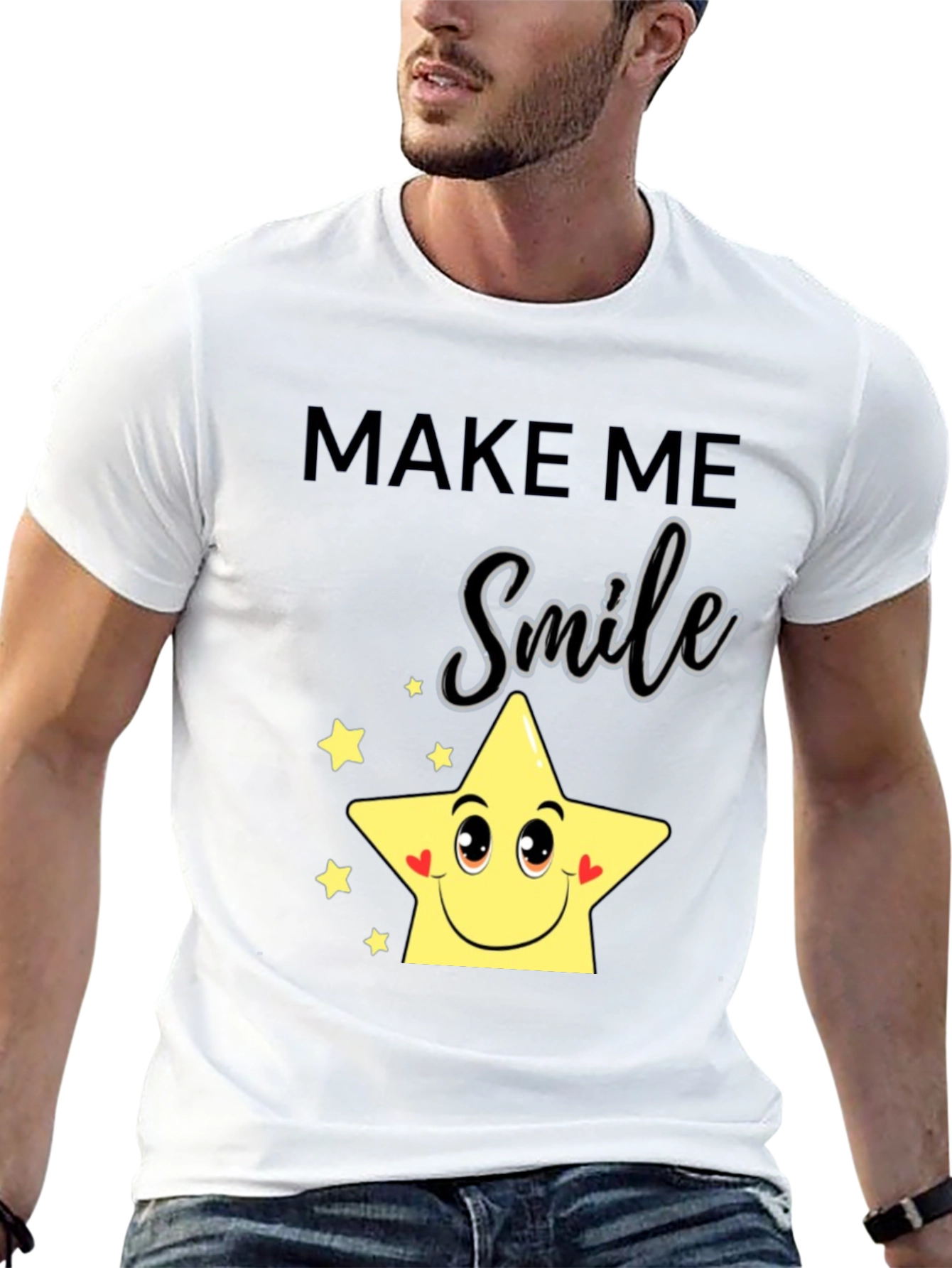 Make Me Smile Star Graphic Tee - Black