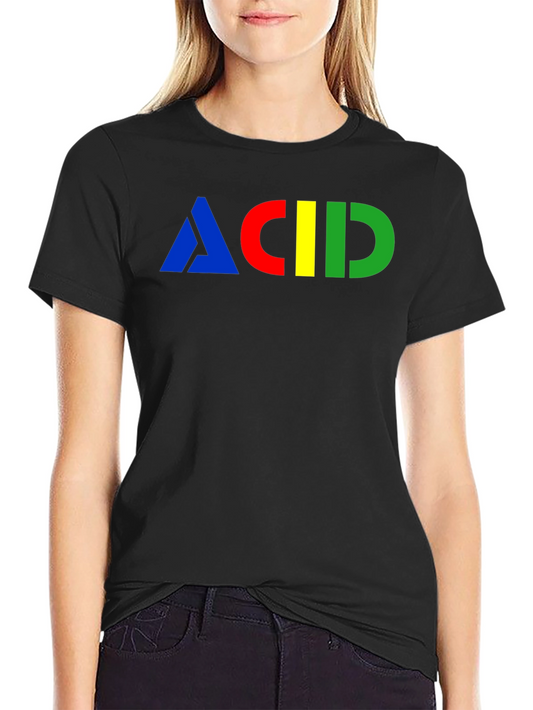 ACID Colorful Graphic Print Black T-Shirt