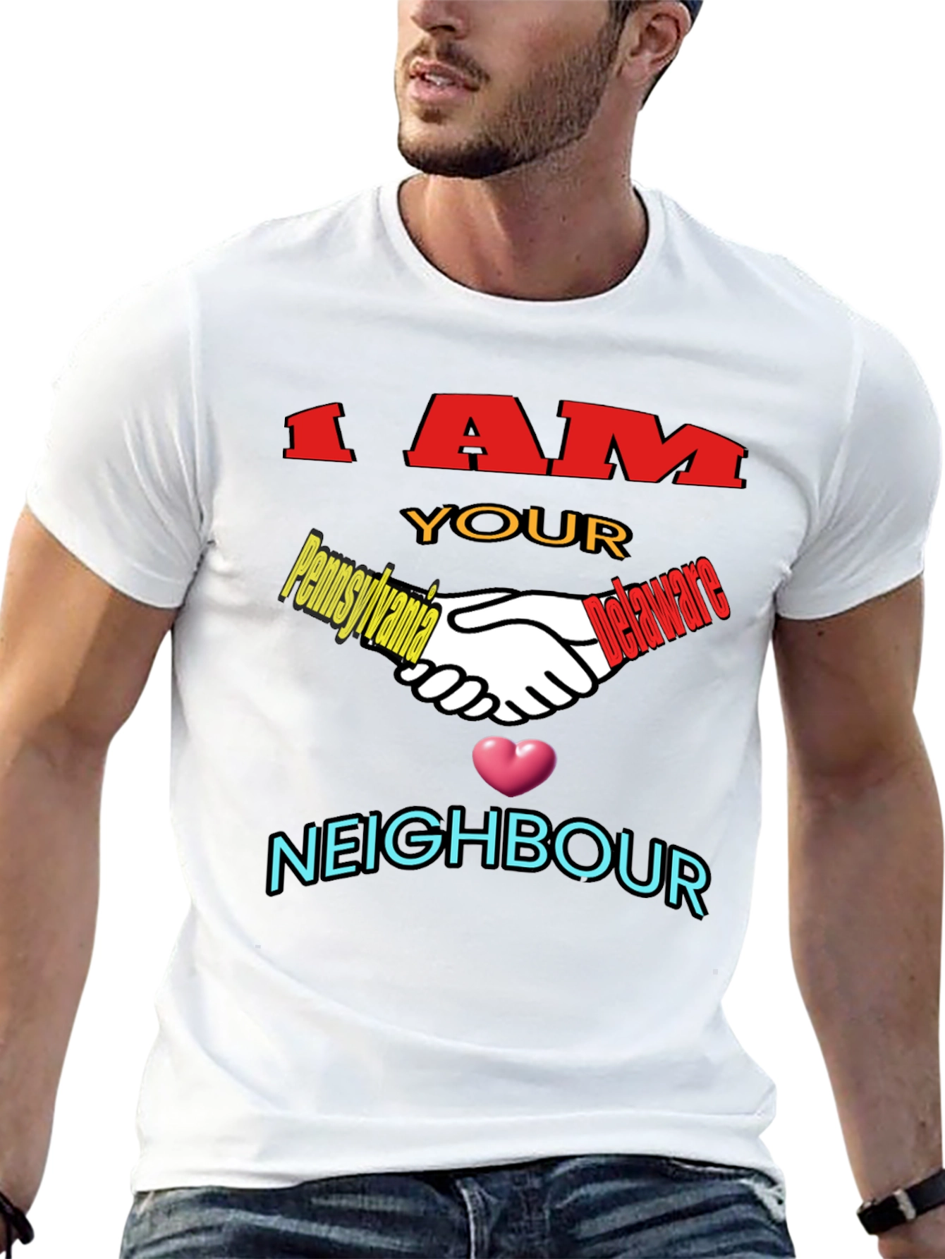 I AM YOUR NEIGHBOR Novelty Black T-Shirt