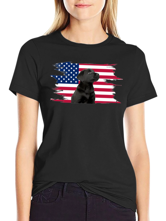 American Flag Dog Lover T-Shirt