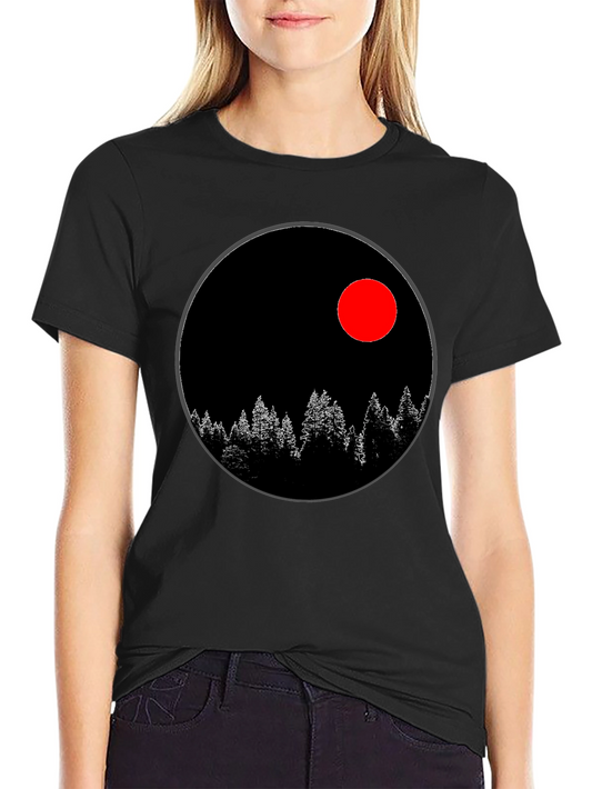 Black T-Shirt with Nature Design
