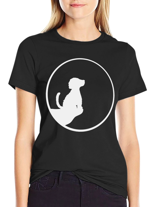 Dog Silhouette Graphic Tee - Stylish Black T-Shirt