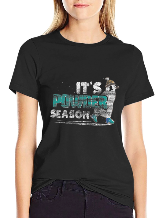 Its Powder Season Black T-Shirt