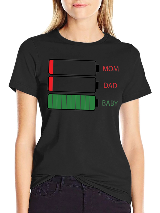 Battery Life Family T-Shirt - Mom Dad Baby