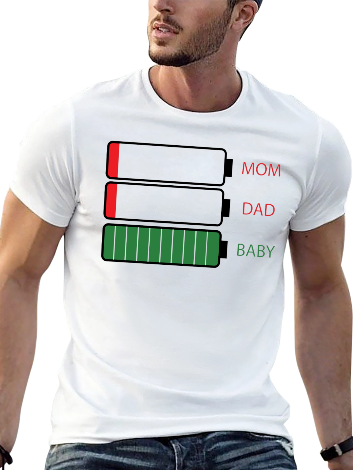 Battery Life Family T-Shirt - Mom Dad Baby