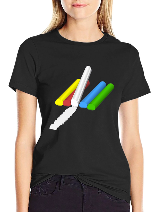 Colorful Chalk Sticks Graphic T-Shirt