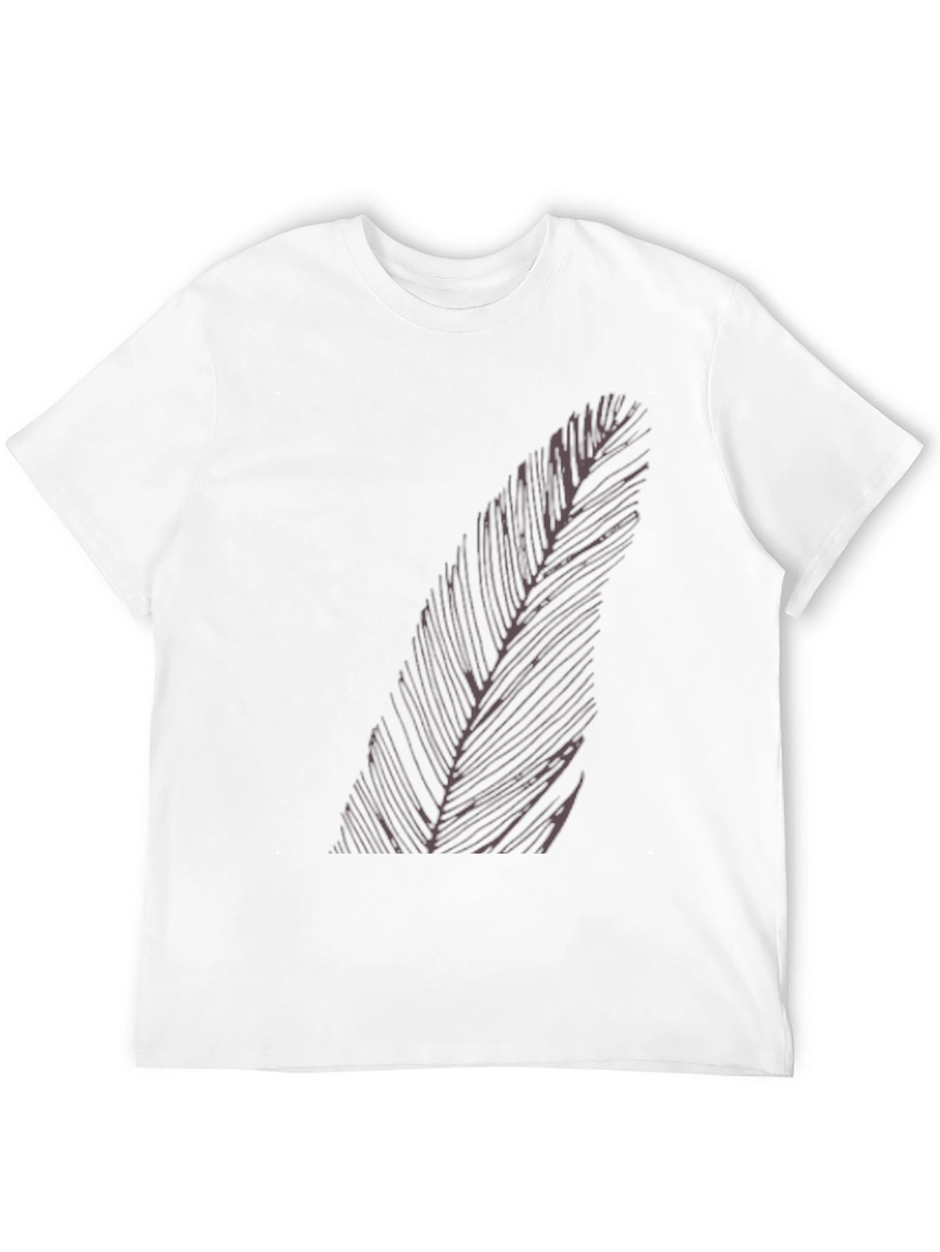 Mens Black Feather Graphic T-Shirt