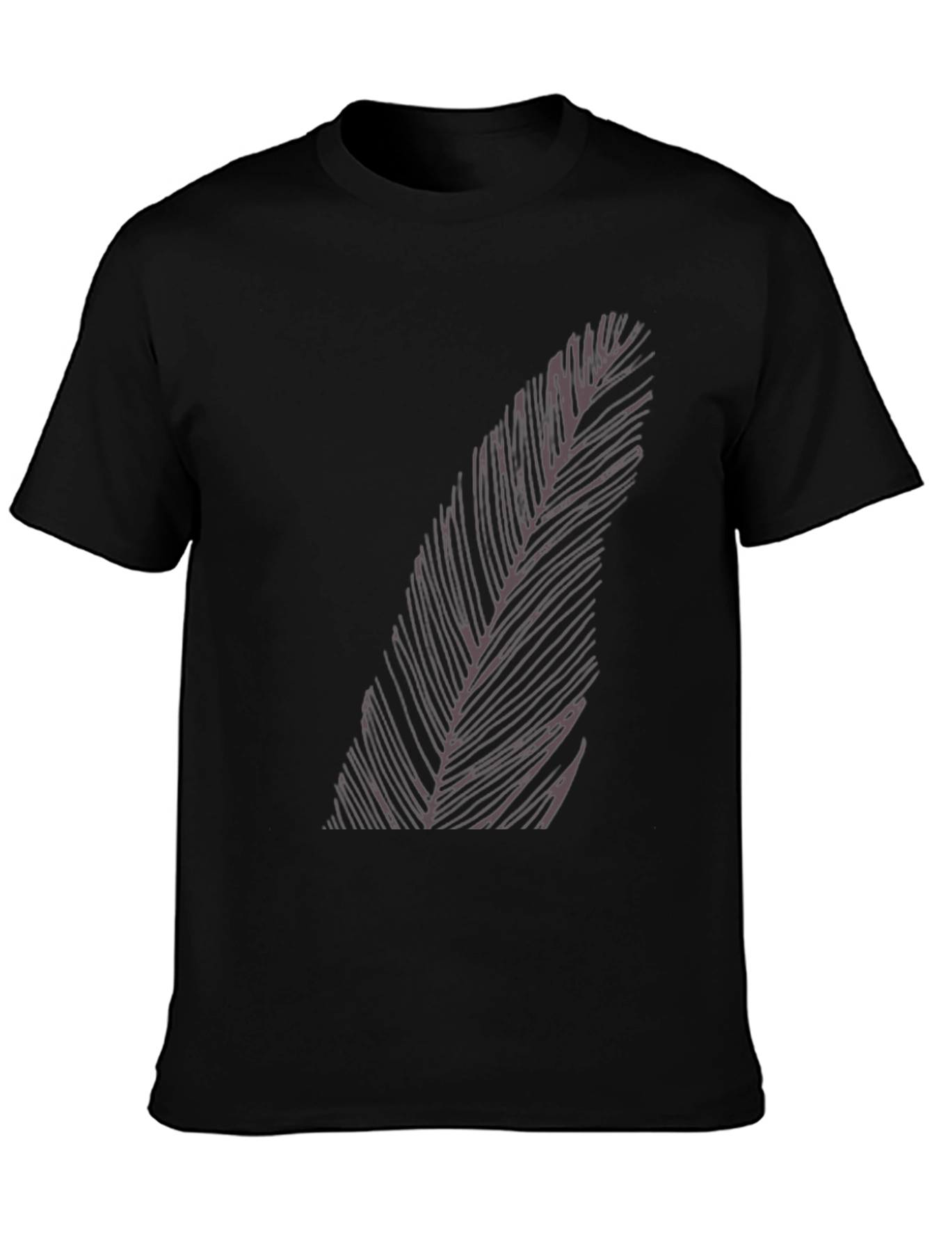 Mens Black Feather Graphic T-Shirt