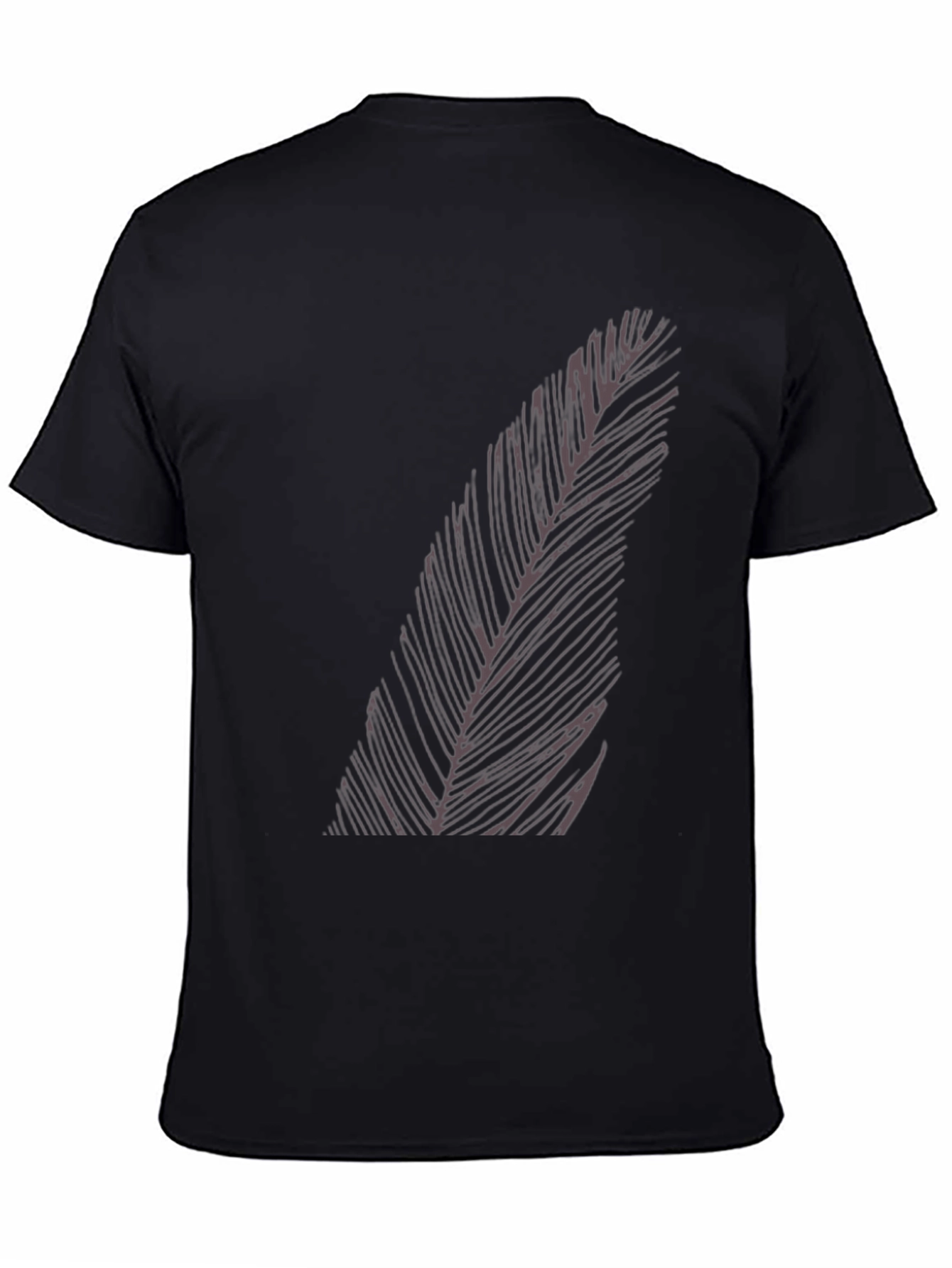 Mens Black Feather Graphic T-Shirt